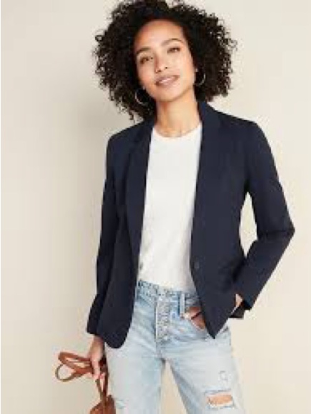 Old Navy- Navy Single-Button Women's Blazer - Comfy Work Jacket Size M